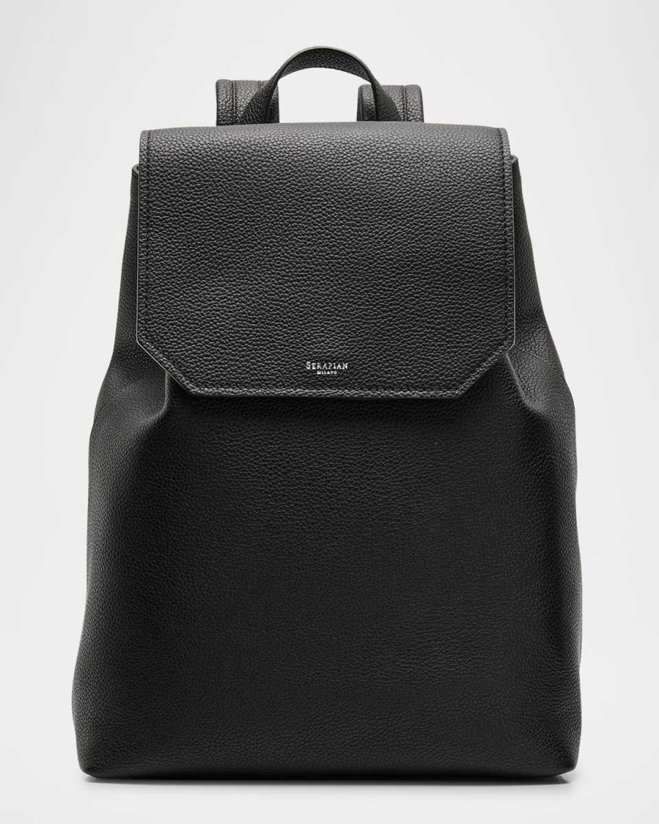 Flap Calf Leather Backpack